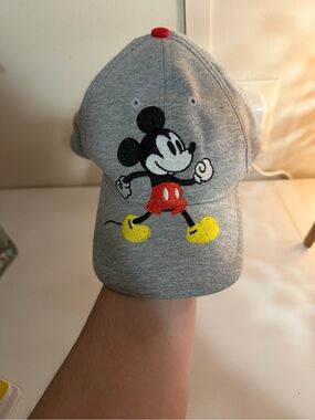 Disney Gray Cotton Baseball Cap - Subtle Embroidery